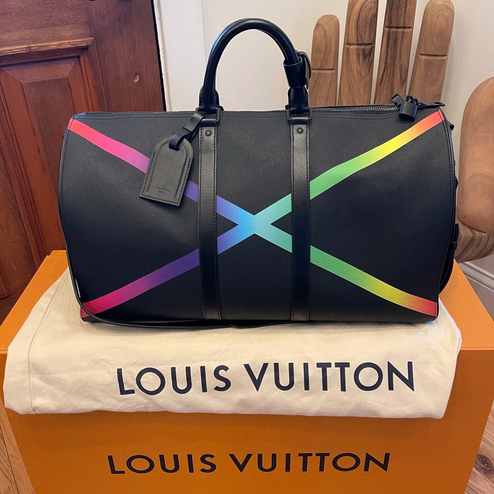 Louis Vuitton Taiga Rainbow Bandouliere Keepall 50